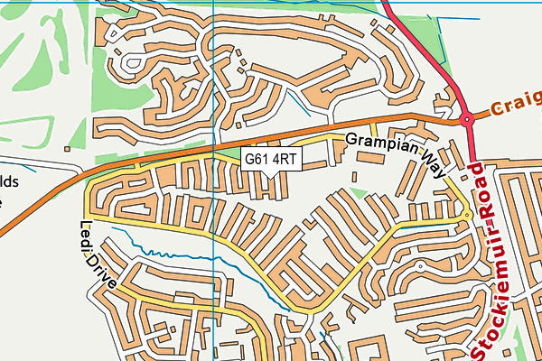 G61 4RT map - OS VectorMap District (Ordnance Survey)