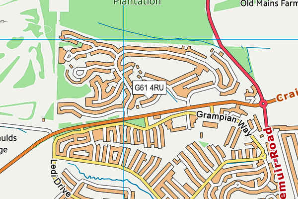 G61 4RU map - OS VectorMap District (Ordnance Survey)