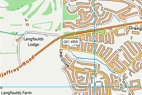 G61 4RW map - OS VectorMap District (Ordnance Survey)