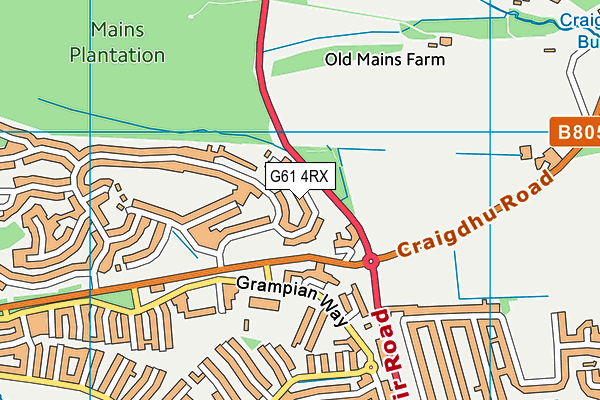 G61 4RX map - OS VectorMap District (Ordnance Survey)