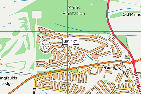 G61 4RY map - OS VectorMap District (Ordnance Survey)