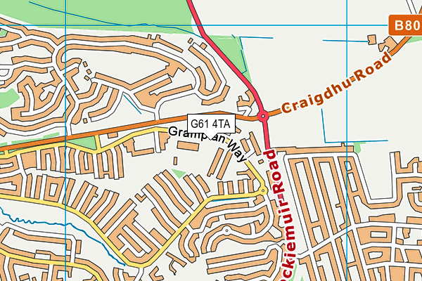 G61 4TA map - OS VectorMap District (Ordnance Survey)