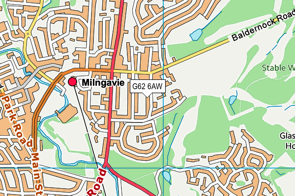 G62 6AW map - OS VectorMap District (Ordnance Survey)