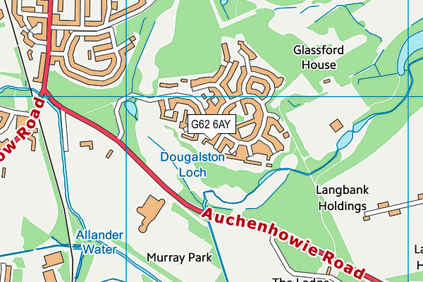 G62 6AY map - OS VectorMap District (Ordnance Survey)