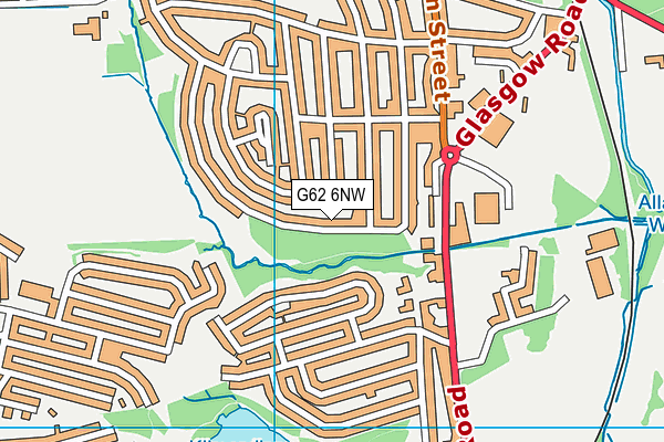 G62 6NW map - OS VectorMap District (Ordnance Survey)