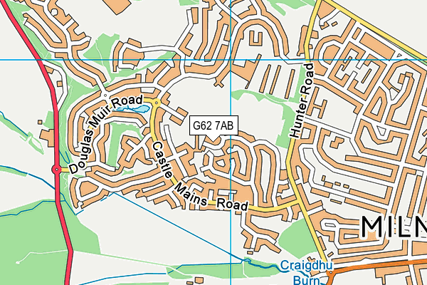 G62 7AB map - OS VectorMap District (Ordnance Survey)