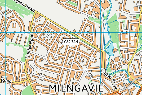 G62 7AN map - OS VectorMap District (Ordnance Survey)