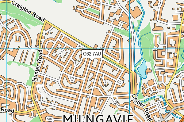 G62 7AU map - OS VectorMap District (Ordnance Survey)