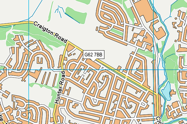 G62 7BB map - OS VectorMap District (Ordnance Survey)