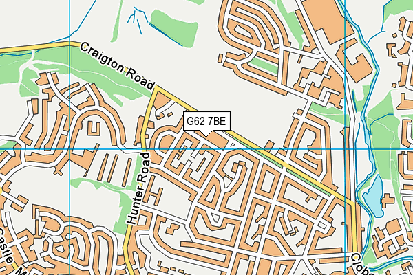 G62 7BE map - OS VectorMap District (Ordnance Survey)