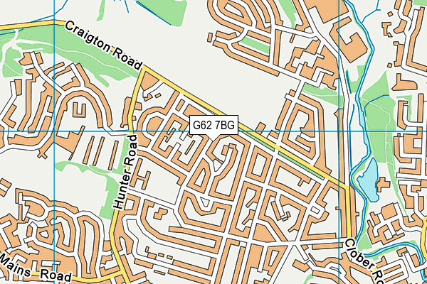 G62 7BG map - OS VectorMap District (Ordnance Survey)