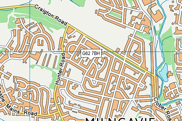 G62 7BH map - OS VectorMap District (Ordnance Survey)