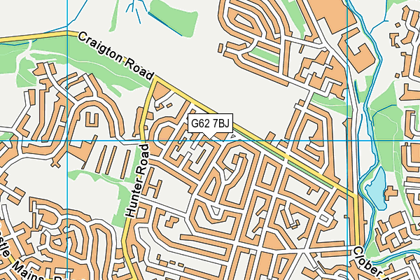 G62 7BJ map - OS VectorMap District (Ordnance Survey)
