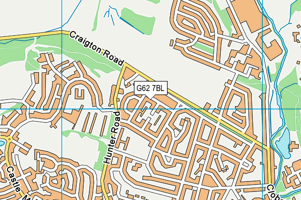 G62 7BL map - OS VectorMap District (Ordnance Survey)
