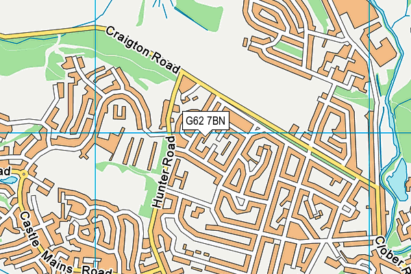 G62 7BN map - OS VectorMap District (Ordnance Survey)