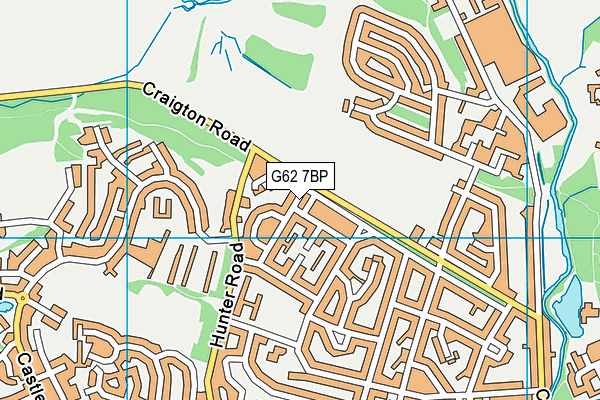 G62 7BP map - OS VectorMap District (Ordnance Survey)