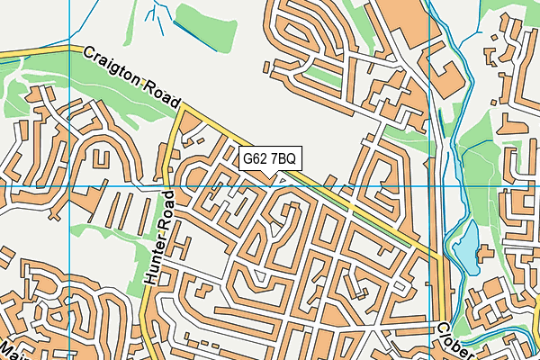 G62 7BQ map - OS VectorMap District (Ordnance Survey)