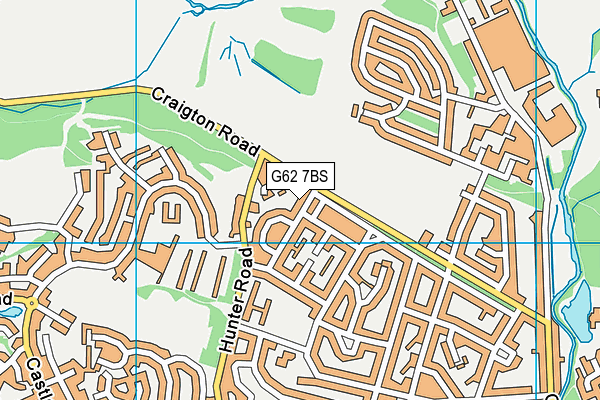 G62 7BS map - OS VectorMap District (Ordnance Survey)