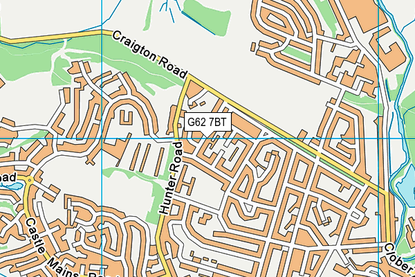 G62 7BT map - OS VectorMap District (Ordnance Survey)