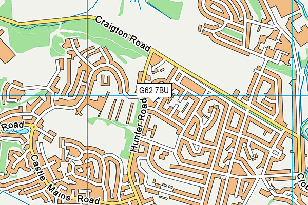 G62 7BU map - OS VectorMap District (Ordnance Survey)