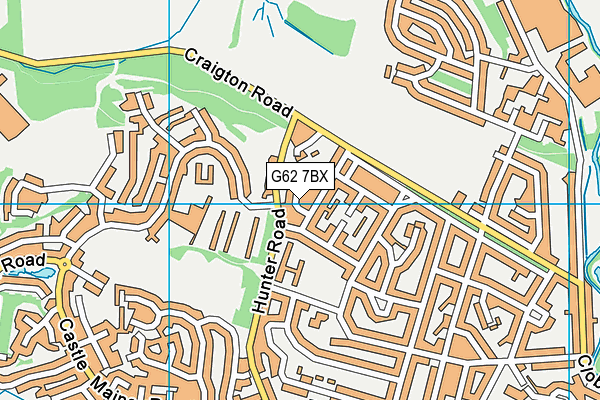 G62 7BX map - OS VectorMap District (Ordnance Survey)
