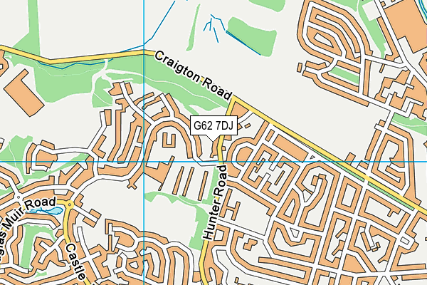 G62 7DJ map - OS VectorMap District (Ordnance Survey)