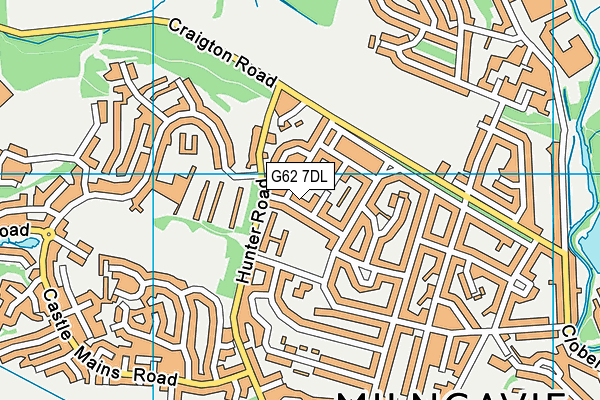 G62 7DL map - OS VectorMap District (Ordnance Survey)