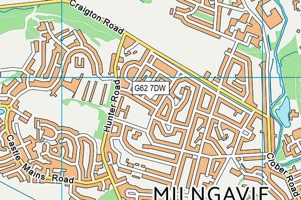 G62 7DW map - OS VectorMap District (Ordnance Survey)