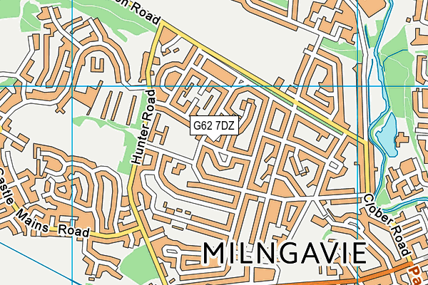 G62 7DZ map - OS VectorMap District (Ordnance Survey)