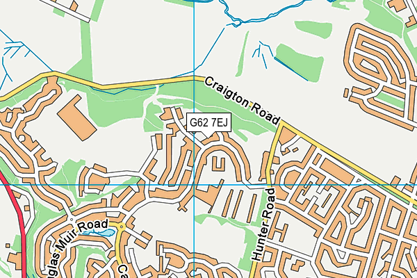 G62 7EJ map - OS VectorMap District (Ordnance Survey)