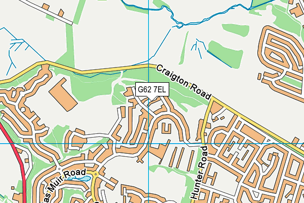 G62 7EL map - OS VectorMap District (Ordnance Survey)