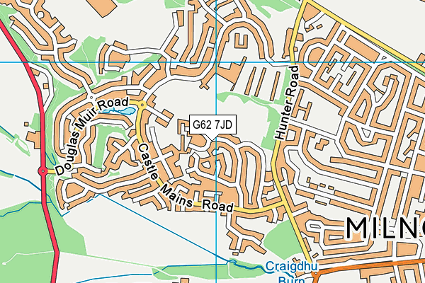 G62 7JD map - OS VectorMap District (Ordnance Survey)