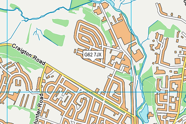 G62 7JX map - OS VectorMap District (Ordnance Survey)