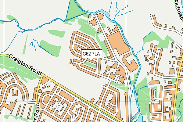 G62 7LA map - OS VectorMap District (Ordnance Survey)