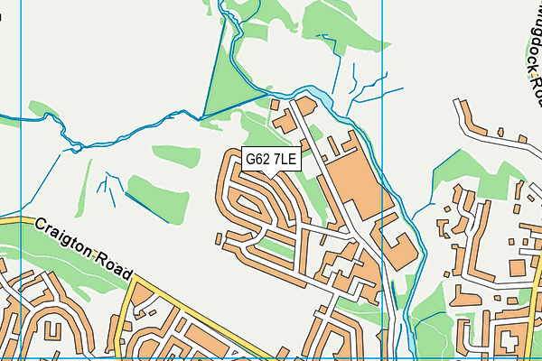 G62 7LE map - OS VectorMap District (Ordnance Survey)