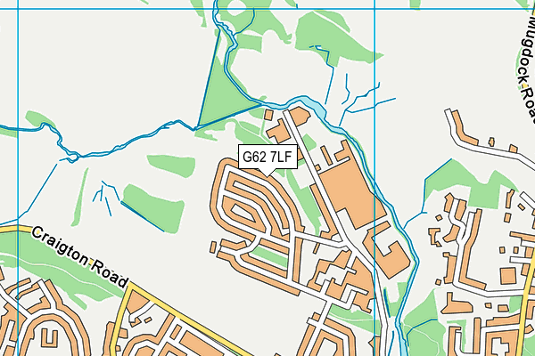 G62 7LF map - OS VectorMap District (Ordnance Survey)