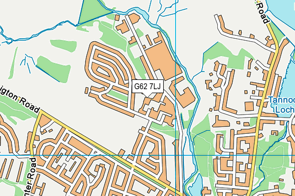 G62 7LJ map - OS VectorMap District (Ordnance Survey)