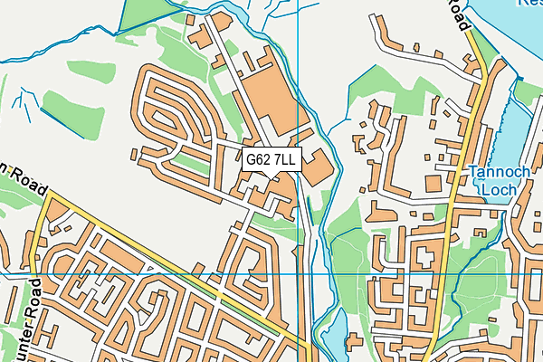 G62 7LL map - OS VectorMap District (Ordnance Survey)