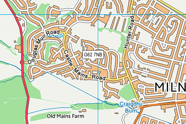 G62 7NB map - OS VectorMap District (Ordnance Survey)