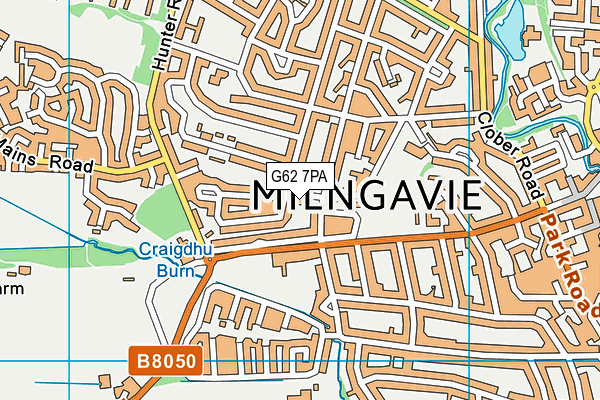 G62 7PA map - OS VectorMap District (Ordnance Survey)