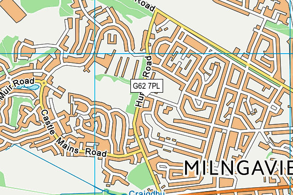 G62 7PL map - OS VectorMap District (Ordnance Survey)
