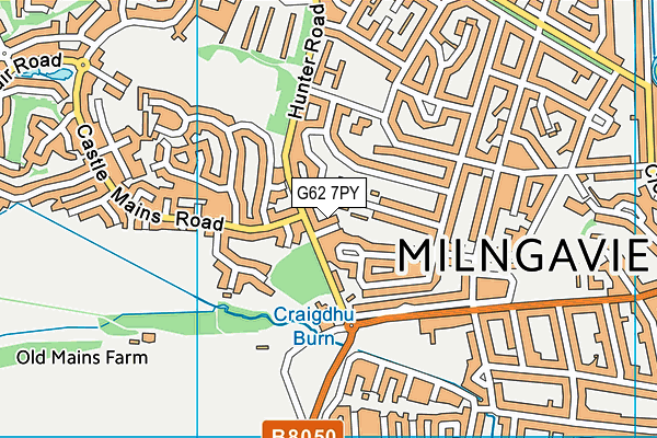 G62 7PY map - OS VectorMap District (Ordnance Survey)