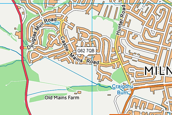 G62 7QB map - OS VectorMap District (Ordnance Survey)