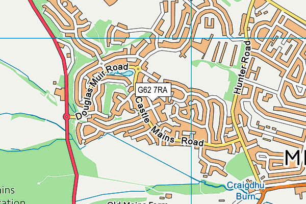 G62 7RA map - OS VectorMap District (Ordnance Survey)