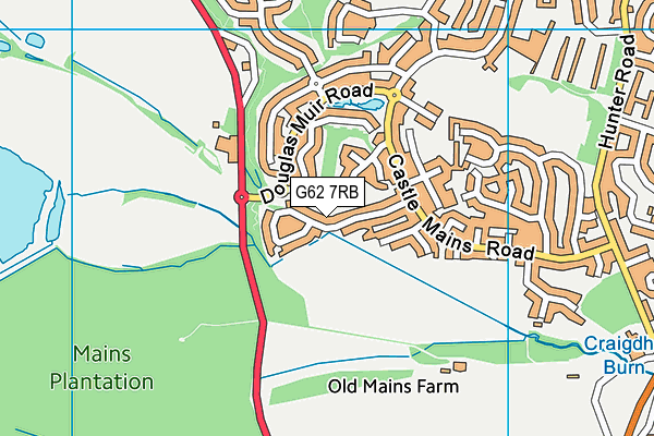 G62 7RB map - OS VectorMap District (Ordnance Survey)