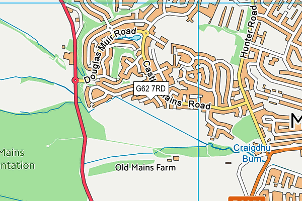 G62 7RD map - OS VectorMap District (Ordnance Survey)