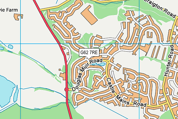 G62 7RE map - OS VectorMap District (Ordnance Survey)