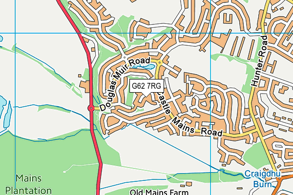 G62 7RG map - OS VectorMap District (Ordnance Survey)