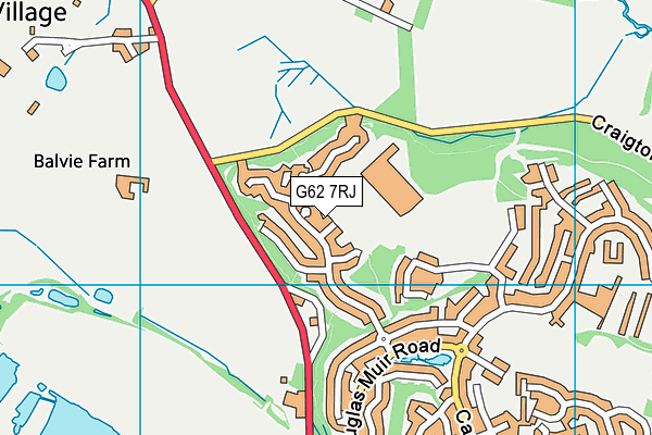 G62 7RJ map - OS VectorMap District (Ordnance Survey)