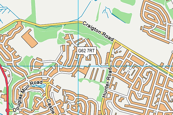 G62 7RT map - OS VectorMap District (Ordnance Survey)